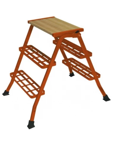 Marchepied acier pliant avec caillebotis 90cm 4 marches