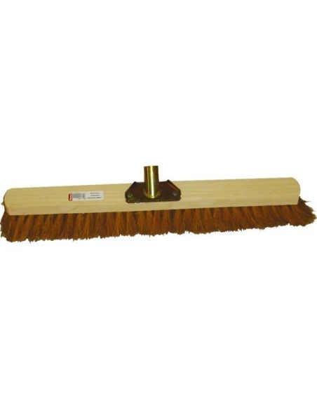 Balai professionnel coco super douille metal inclinee monture bois 120 cms