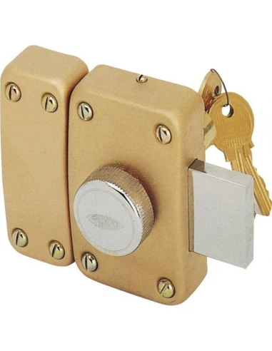 Verrou a bouton 25 bronze or city gb cylindre 45mm s entr -3 cles