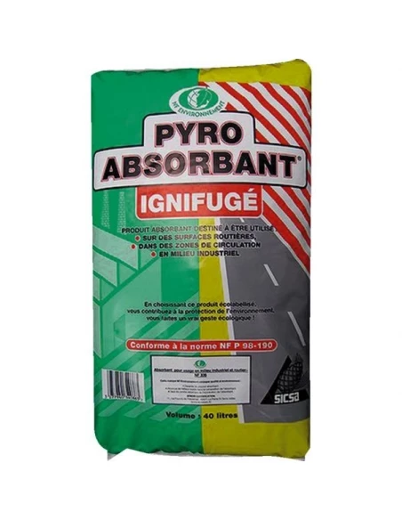 Pyro-absorbant industriel biodegradable sac 40 litres vegetal - SICSA