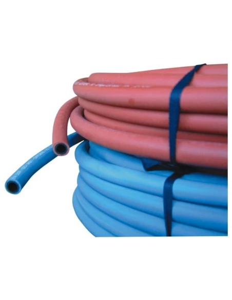 Tuyau soudure caoutchouc arme bleu oxygene diam 6 x 13 mm 20 b couronne de 20 m