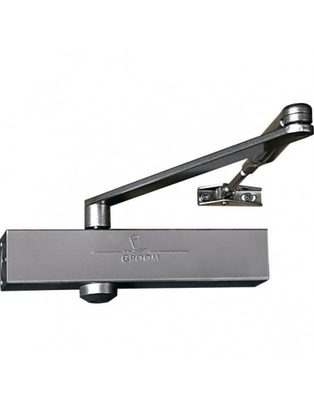 Ferme porte gr 150 + bras standard argent n°2-4 norme en1154