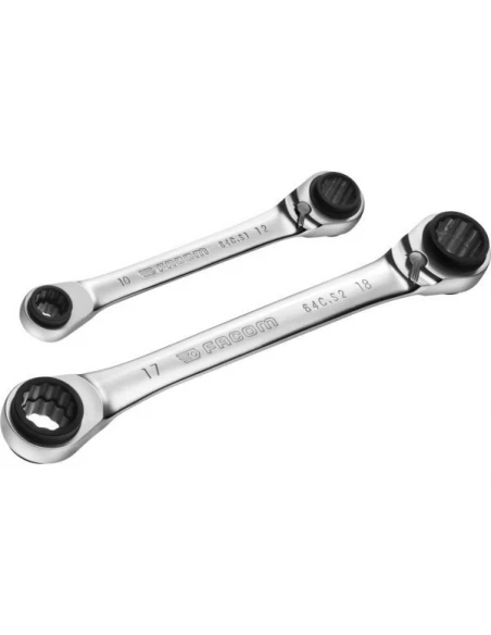 Facom – Jeu De 2 Clés Polygonales À Cliquet