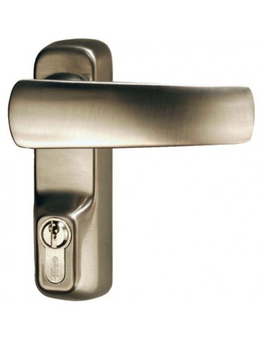 Poignee bequille + cyl grand modele gris metal