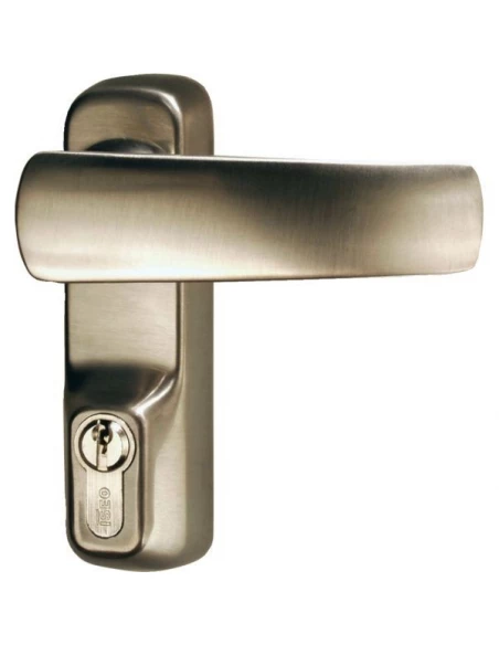 Poignee bequille + cyl grand modele gris metal