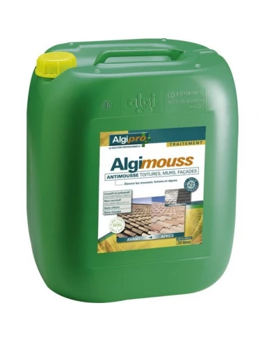 Traitement toiture murs façades - bidon de 30 litres - algimouss