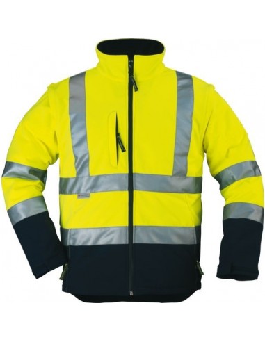 Veste hi-viz softshell 3m capuche integree orange marine taille xxl