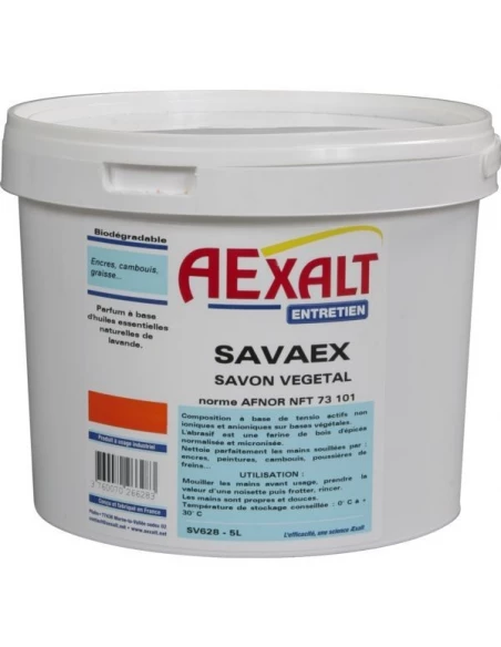 Savon vegetal en poudre micronisee savaex pour lavage mains- seau 5 l