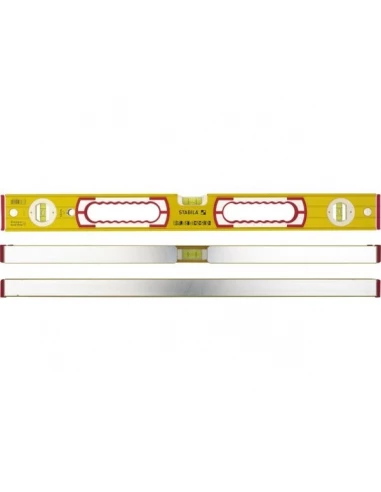 Niveau rectangulaire long :60 cm avec deux semellesusinées, embouts amovibles anti