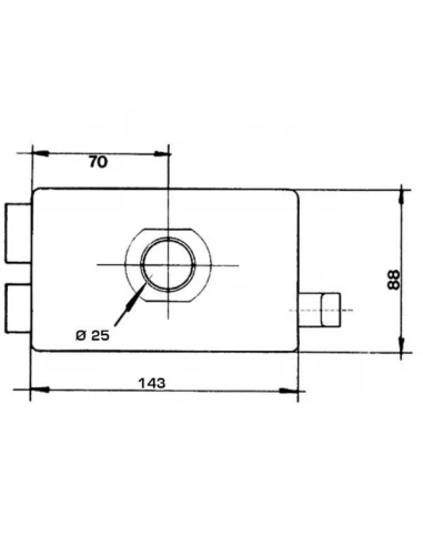 Serrure en applique monopoint horizontale a tirage droite marron