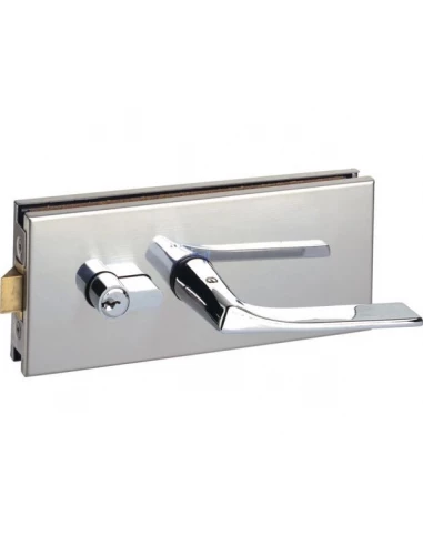 Serrure de milieu p-porte verre Pêne 1/2 tour condamnable à la clé - METALUX