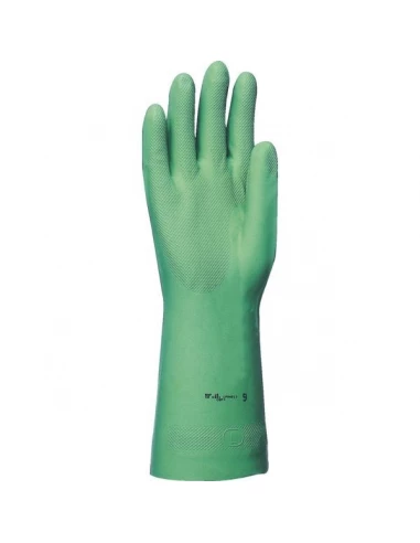 10 gant nitrile floque coton vert lg 330 mm ep 0 45 mm taille 8