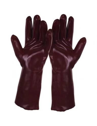 10 Gant pvc rouge longueur 35cm t9,5