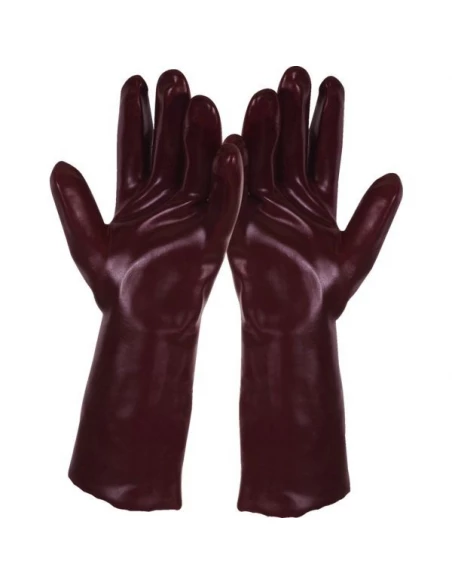 10 Gant pvc rouge longueur 35cm t9,5