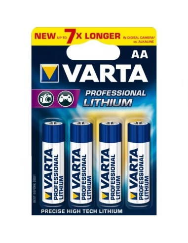 Pile Varta Ultra Lithium Aa - Lr06 (EMBALLAGE 4 Unit) Ø14,5x50,5mm