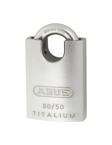 Cadenas aluminium titanium 90-50 blinde de 50 mm anse inox 23 mm