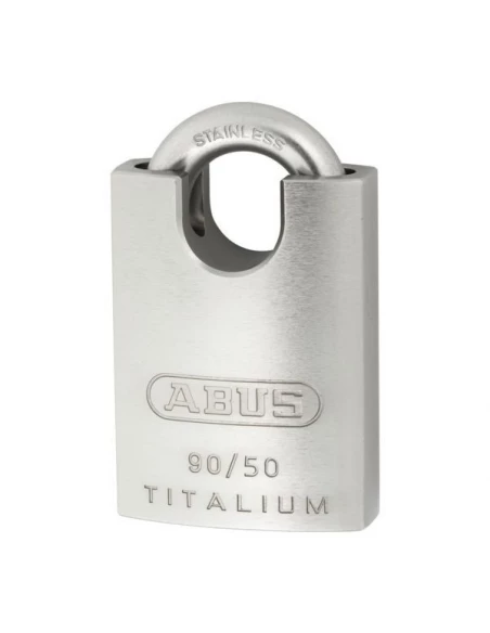 Cadenas aluminium titanium 90-50 blinde de 50 mm anse inox 23 mm