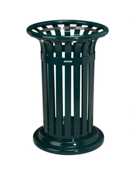 Corbeille tulipe 60 l metal verte ronde