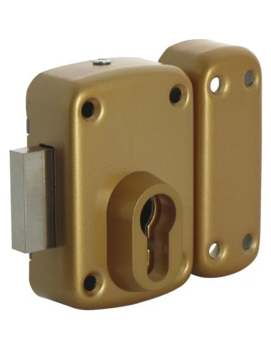 Verrou applique pour cylindre europeen arnov 45 gb bz or