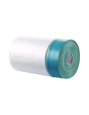 Bande a lisiere toile polyethylene adhesive bleu 20 m 550 mm