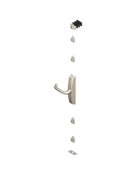 Cremone pompier dualis en applique poignee tournante blanc (sans tringle)