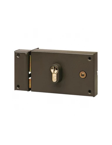 Serrure a cylindre profile enapplique verticale a tirage gauche 7215