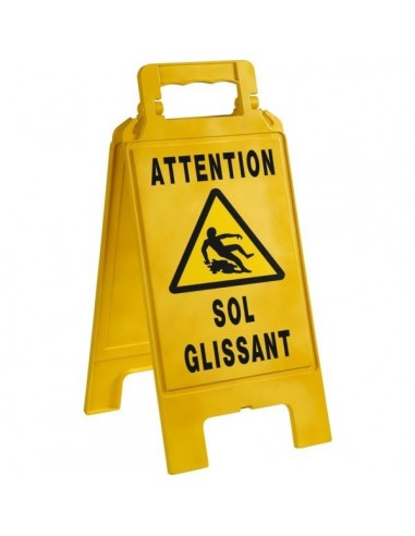 Chevalet pliable de signalisation jaune travaux en cours 580