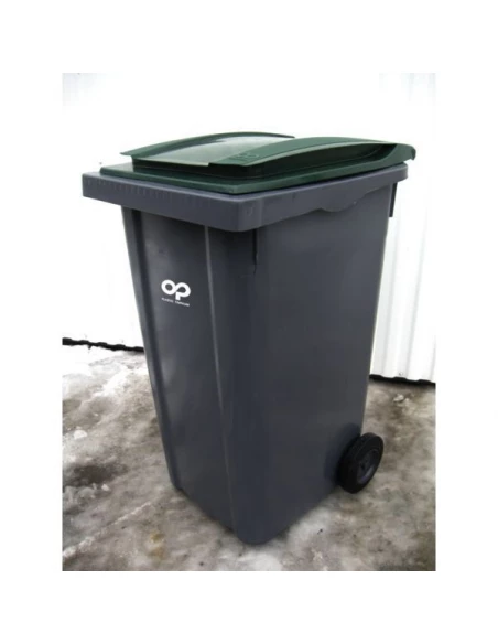Conteneur roulant 120 litres gris et vert
