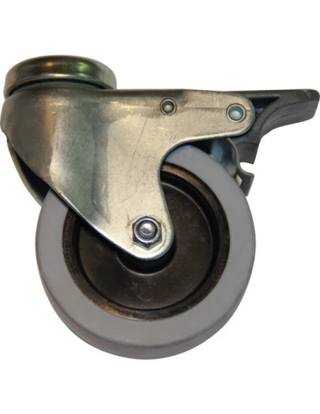 Roulette nova caoutchouc grispivot diam 100 - haut 121 -60 x 60