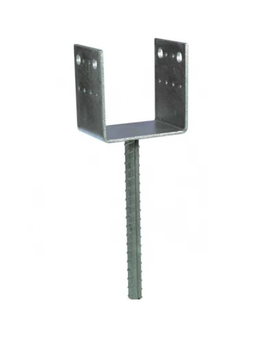 pied de poteau type u larg 90mm haut 126,5mm prof 70mm