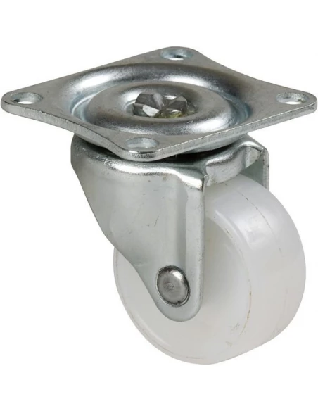 Roulette serie unic a oeil plastique blanc diam 30 h 48