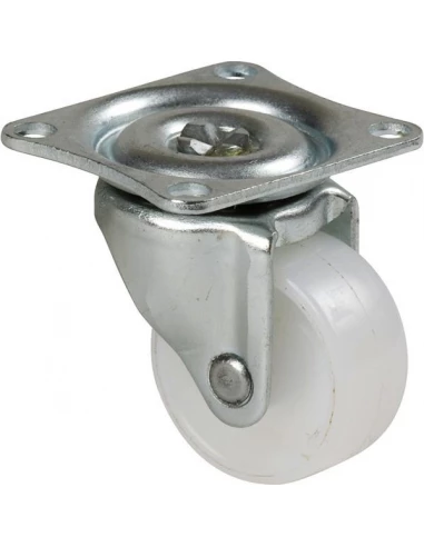 Roulette serie unic plastiqueblanc pivotante diam 30 h 50