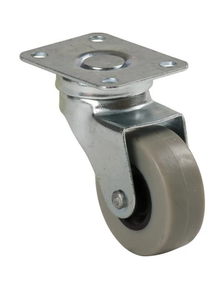 Roulette serie unic caoutchoucgris pivotante diam 32 h 50