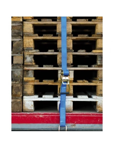 Sangle arrimage 2 parties 100% polyester crochet bord de rive orange 9 m - 5 t 580550