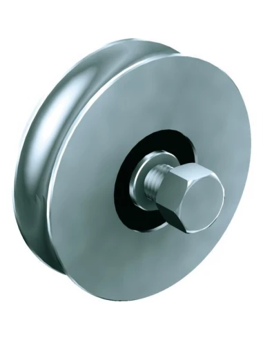 2 Galet acier 90° s-rail diam 60 - 100 kgs - gorge ronde 16