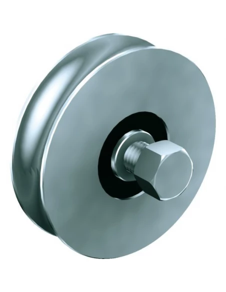 Galet acier 90° s-rail diam 100 - 200 kgs gorge ronde 16