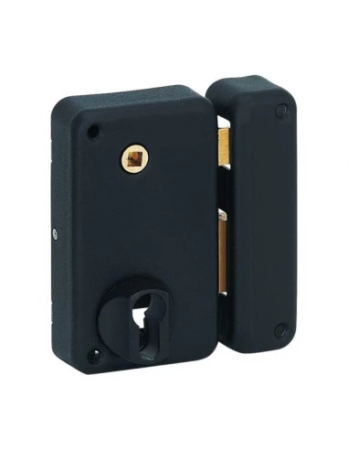 Boitier serrure de grille a cylindre profile 75 x 130 mm gauche