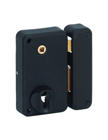 Boitier serrure de grille a cylindre profile 75 x 130 mm gauche