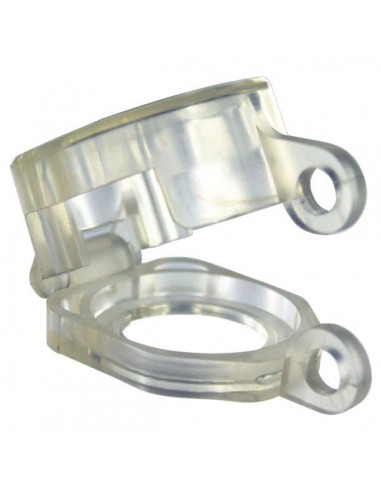 Bloque bouton diam 22 mm corps en resine transparente