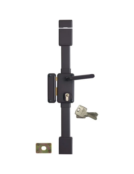 Serrure 3 points beluga cp marron a tirage 75 x 130 mm droite