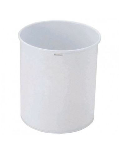 Corbeille a papier en acier epoxy 15 l - blanc - diam 270 x300 mm
