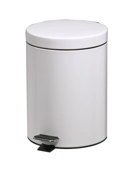 Poubelle a pedale metal epoxy14 l - blanc - diam 250 x h 380 mm