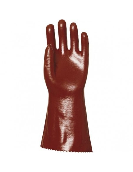 Gant PVC Rouge 35cm Protection chimique et mécanique - SINGER SAFETY
