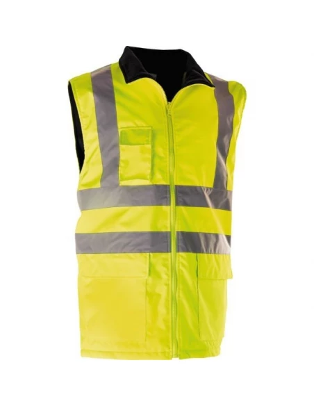 Gilet matelasse hivi doublure polaire jaune fluo taille 2 ou m
