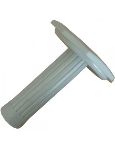 Poignee caoutchouc grise broche