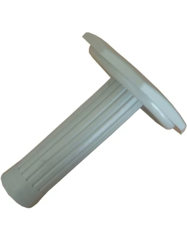 Poignee caoutchouc grise broche