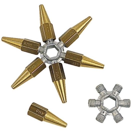 Ensemble de cle n° 1 avec 7 buses laiton