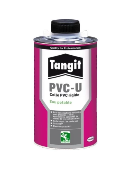 Colle pvc rigide eau potable avec pinceau boite de 1 kg - tangit
