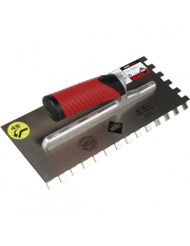 Peigne à colle acier 28 cm - dents inclinées 12x12cm - manche rubiflex - RUBI