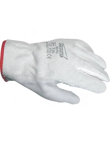 10 Gant paume fleur dos croute serrage elastique taille 11